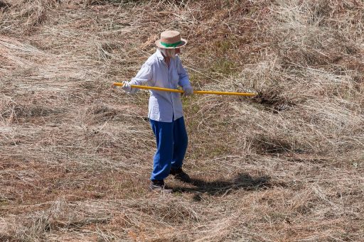 Persoon die zweet in extreme zomerhitte buiten